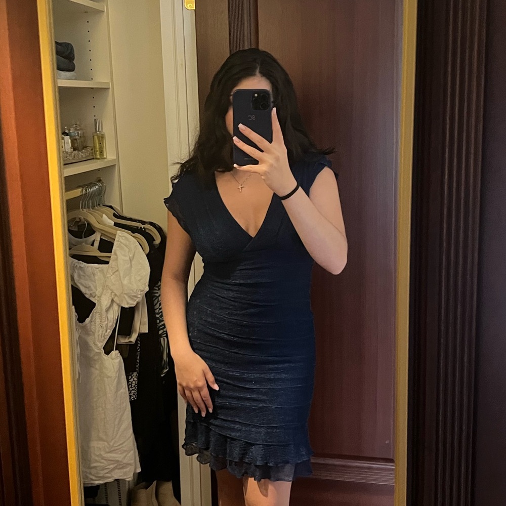 Max Studio mini blue dress